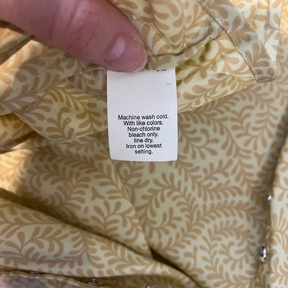 J Crew Women's 100% Silk Gold Yellow Paisley Size 2P Petite Midi slip Skirt - Picture 6 of 8